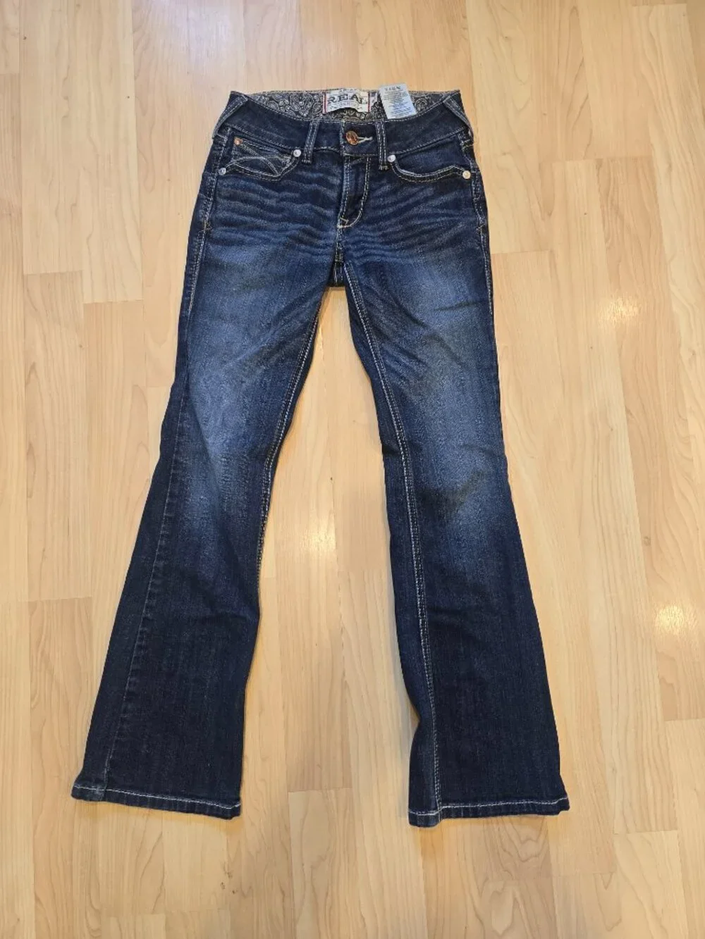 Ariat Girls Bootcut Jeans Size 25S Western Denim Cowboy